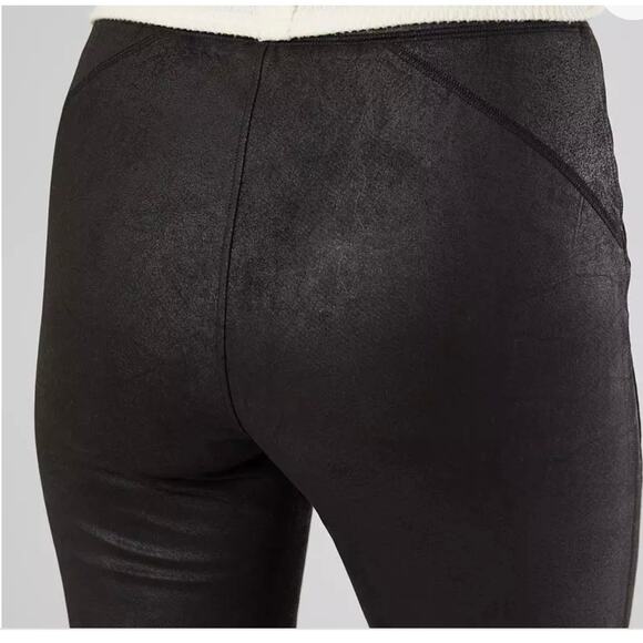 Free People Vegan Suede Skinny Pants Black Size L - Picture 8 of 8